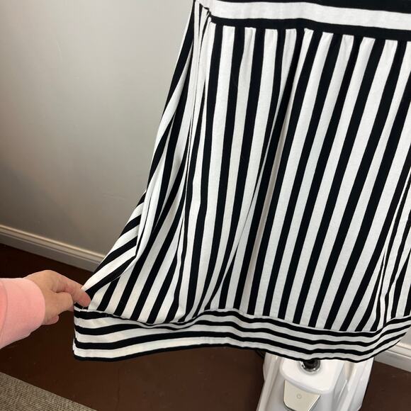 NWT Ann Taylor LOFT Striped Black White Sleeveless Mini Cotton Dress Small - Picture 5 of 8